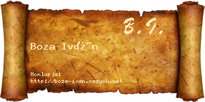 Boza Iván névjegykártya